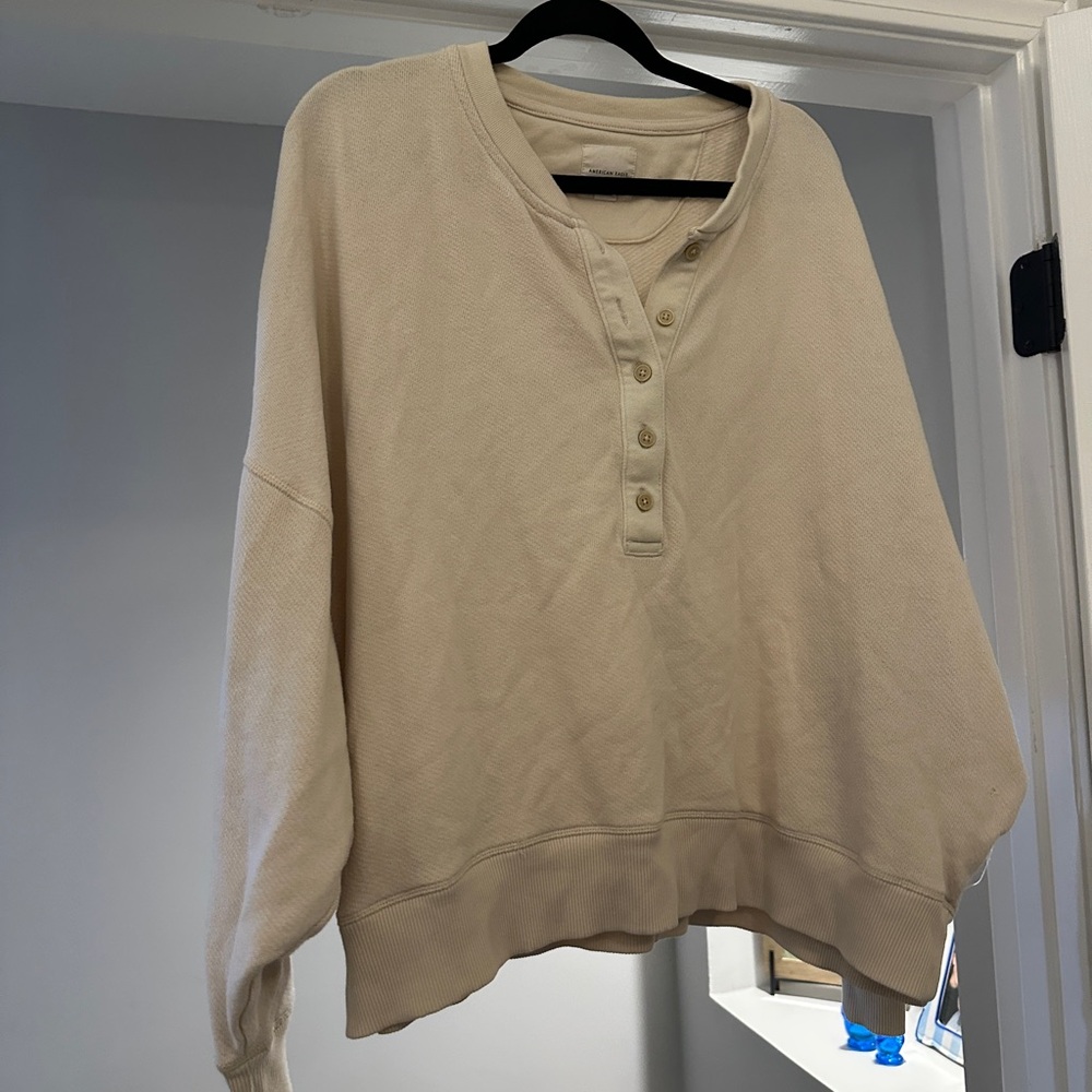American Eagle French Terry Henley Sweatshirt